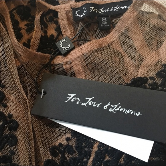 NWT FOR LOVE & LEMONS LOTUS MAXI DRESS BLACK - Picture 3 of 5