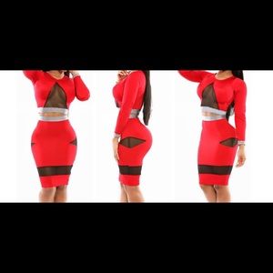 Sexy club-wear Longsleev 2pcs dress