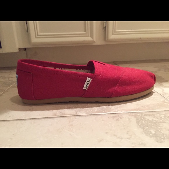 Red Toms slip on shoes