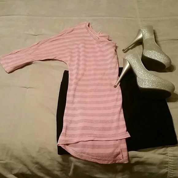 Pink and gold striped top