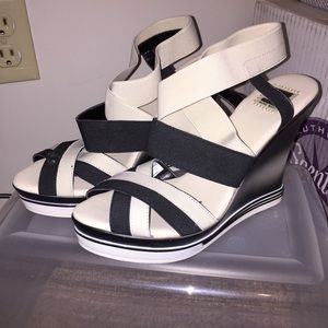 NINE WEST - stretch sandals with gradient heel