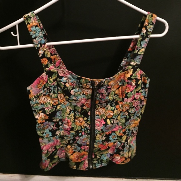 zip up floral tank