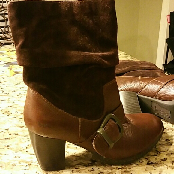 Born Brown leather boots.