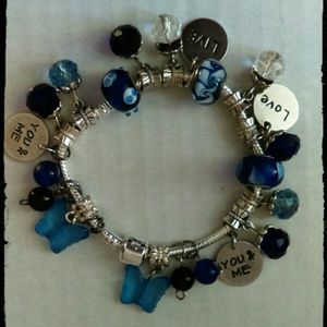 Bedazzle Pearls Dangling Bracelet