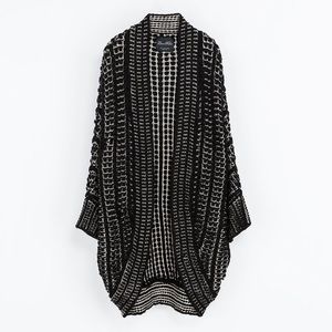 JACQUARD WRAP AROUND CARDIGAN