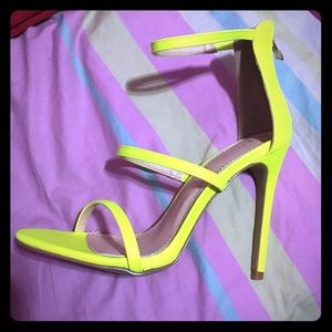 Brand NEW Neon triple slim strap single sole heels