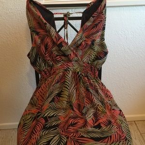 Hawaiian print maxi dress