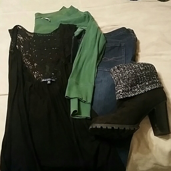 Black vest with lace accent