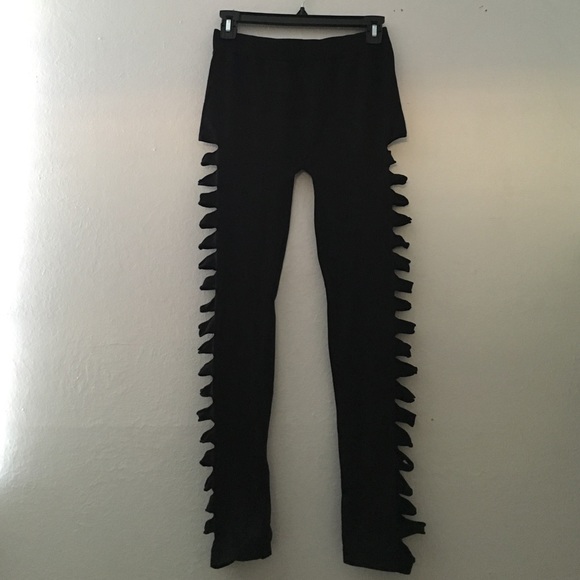 Windsor black side slit leggings