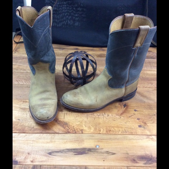 Justin Boots   Tan / Blue
