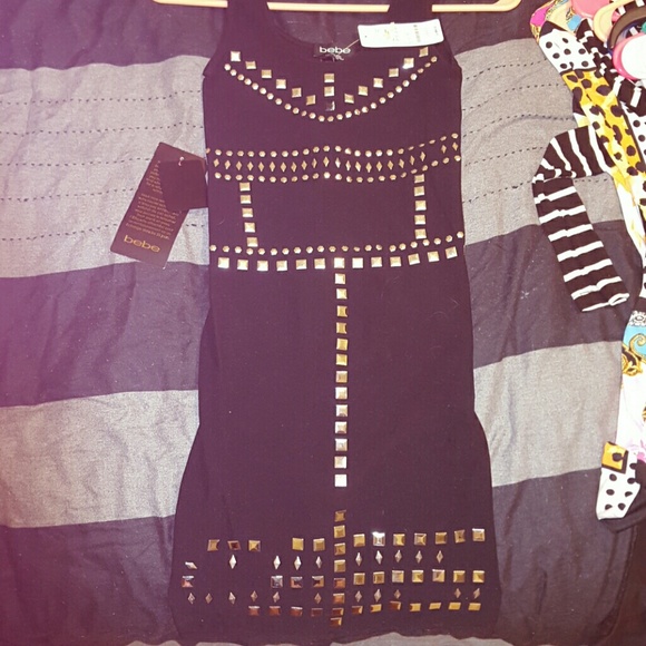 Black mini bebe dress