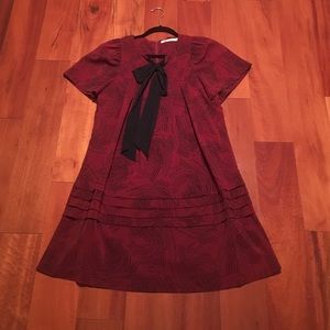 Tulle Red and Black Patterned Dress