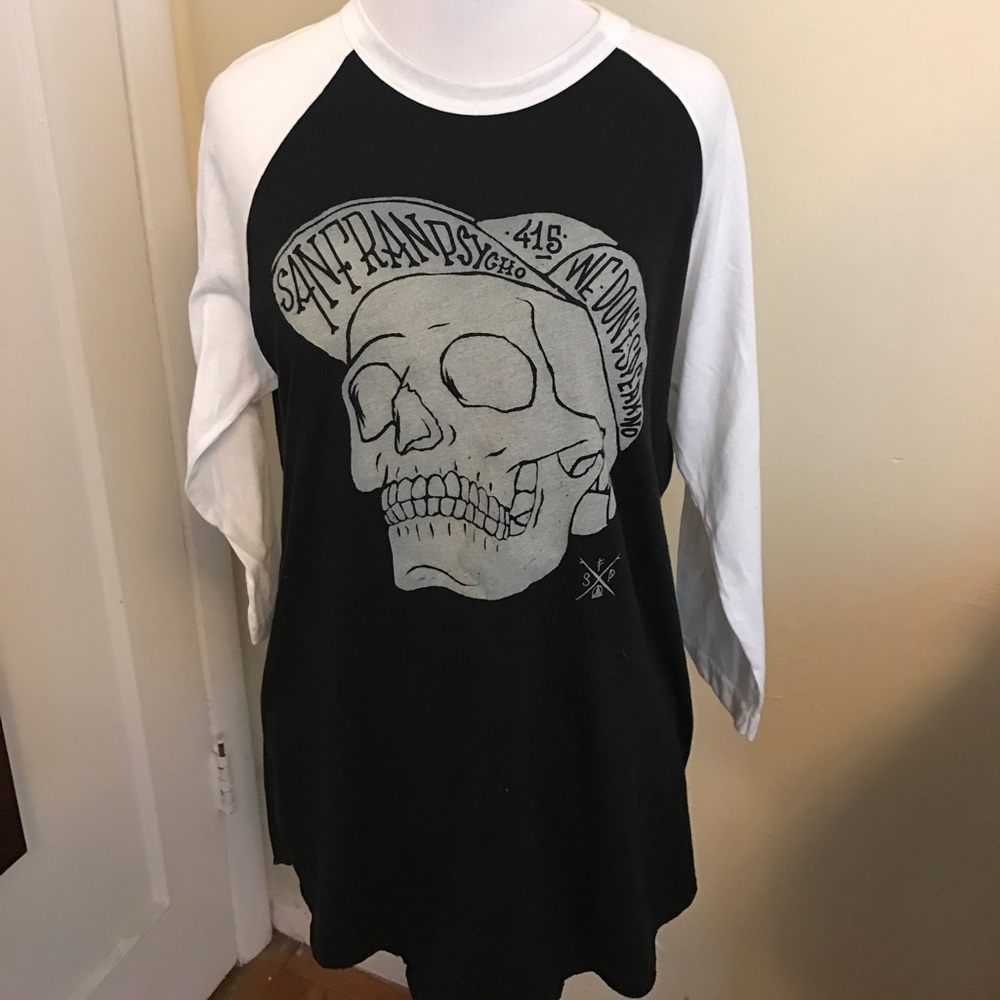 NWOT San Franpsycho Baseball Raglan Tee