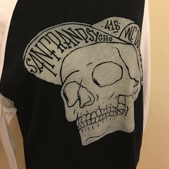 NWOT San Franpsycho Baseball Raglan Tee - Picture 2 of 4