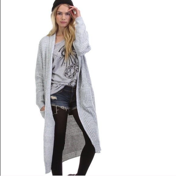 🎉HP! 12-6-16🎉Light grey maxi cardigan🎉 - Picture 2 of 3