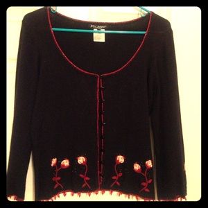 Betsey Johnson embroidered sweater