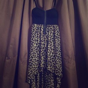 Waterfall cheetah print dress