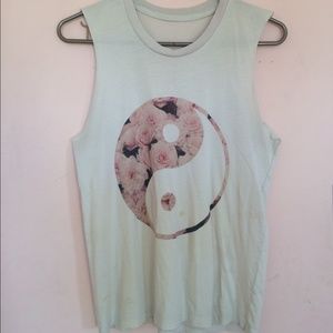 Brandy Melville Raisa Yin Yang floral Top