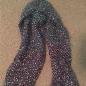 Hand Knitted Green/Blue/Purple Scarf