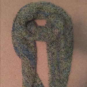 Hand Knitted Green/Blue Scarf