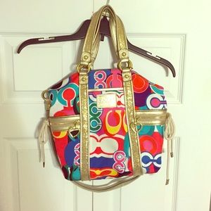 Multi Color Authentic poppy Coach Purse!!