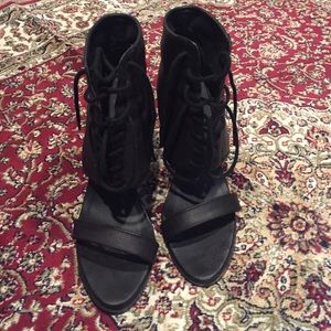 Heeled lace up booties