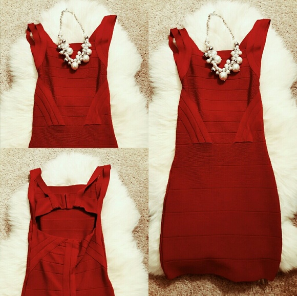 Bebe Red bandage dress
