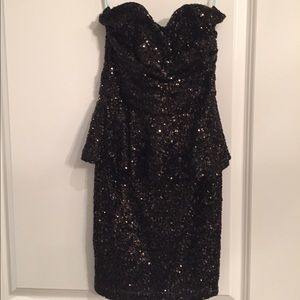 Black sequin cocktail dress