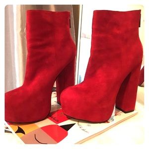 Bebe crimson red booties!