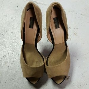 Zara nude peep toe pumps