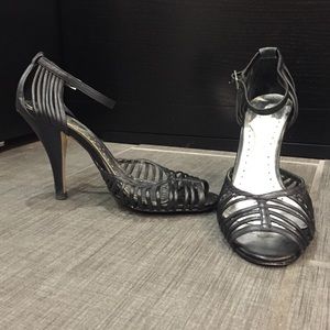 BCBG Paris Black Leather heels