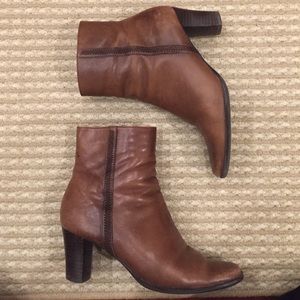 Leather heeled booties