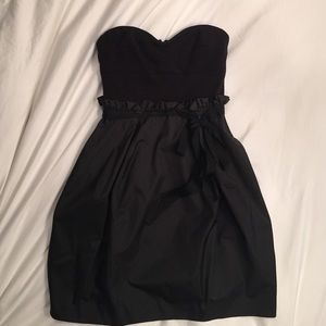 Black strapless semi formal dress