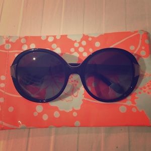 Kate spade sunglasses with neon pink trim