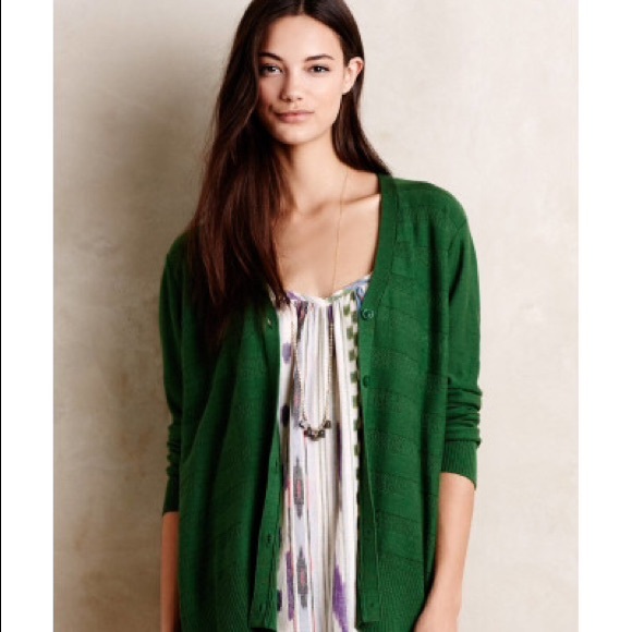 Anthropologie Left of Center Green Cardigan NWT
