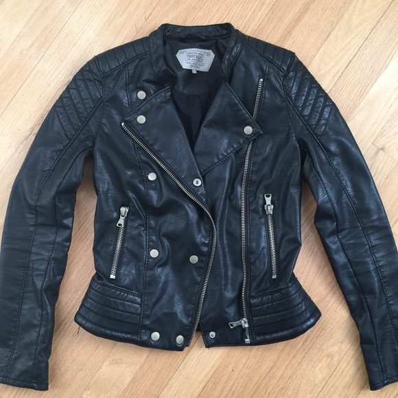 ZARA Faux leather biker jacket.