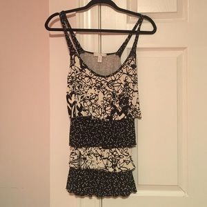 Anthropologie black and white top