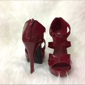 Red Stiletto Platform Gladiator Sandal Heels Sz5.5
