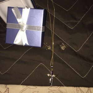 NEW - Vanna K - Cross necklace and stud earrings.