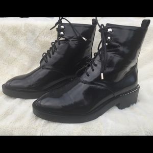 ZARA Trafaluc patent leather boots