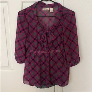 DKNY Jean checkered blouse