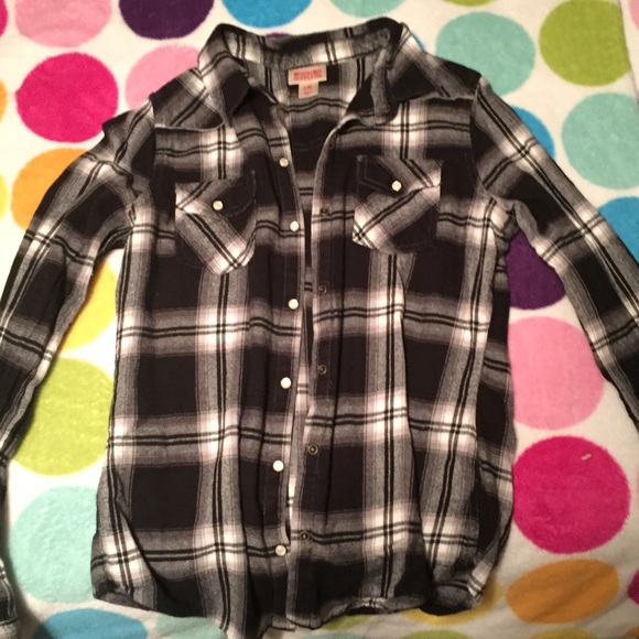 Mossimo Supply Co. Tops - Black and White Flannel