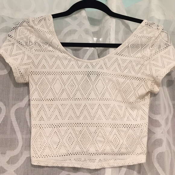 White Jersey Crop Top - Picture 1 of 2
