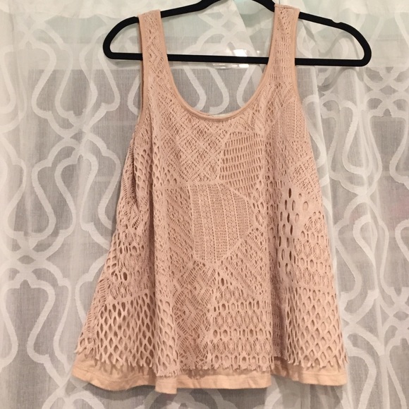 Tan Mesh Tank Top - Picture 1 of 1