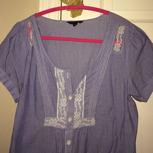 Pin striped blouse, AM eagle