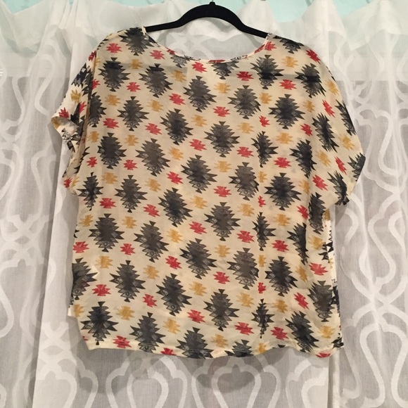 Tribal Print Flowy Blouse - Picture 2 of 3
