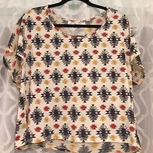 Tribal Print Flowy Blouse