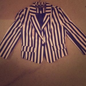 Black/white Striped Blazer