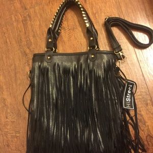 Black Fringe Purse