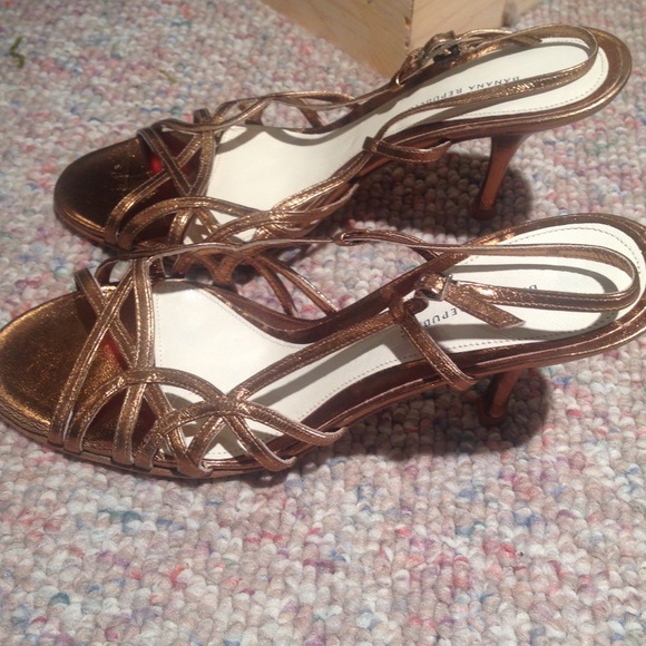 Banana Republic gold peep toe strappy heels -NEW